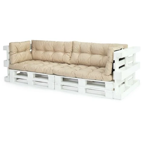 Gardenista Outdoor Tufted Sofa Seat Cushions For Garden Furniture Water Resistant Tufted Pallet Seating Pads Lightweight And Soft Polyester Covers With Crumb Foam Fill 6pck, (Stone) 3 Gardenista Outdoor Tufted Sofa Seat Cushions For Garden Furniture Water Resistant Tufted Pallet Seating Pads Lightweight And Soft Polyester Covers With Crumb Foam Fill 6pck, (Stone)