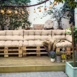 Gardenista Outdoor Tufted Sofa Seat Cushions For Garden Furniture Water Resistant Tufted Pallet Seating Pads Lightweight And Soft Polyester Covers With Crumb Foam Fill 6pck, (Stone) 10 Gardenista Outdoor Tufted Sofa Seat Cushions For Garden Furniture Water Resistant Tufted Pallet Seating Pads Lightweight And Soft Polyester Covers With Crumb Foam Fill 6pck, (Stone) -Living Room Furniture Store 54385598 4