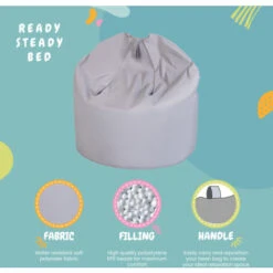 Ready Steady Bed Garden Beanbag Chair Outdoor Indoor Water Resistant Bean Bag Lounger Gaming Seat, Silver 11 Ready Steady Bed Garden Beanbag Chair Outdoor Indoor Water Resistant Bean Bag Lounger Gaming Seat, Silver -Living Room Furniture Store 54386345 5