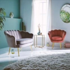 BTFY Grey Velvet Petal Loveseat – Art Deco Loveseat Lotus Shape Sofa Couch With Gold Detail 10 BTFY Grey Velvet Petal Loveseat – Art Deco Loveseat Lotus Shape Sofa Couch With Gold Detail -Living Room Furniture Store 54925022 4