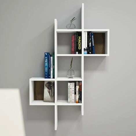 Keno Wall Mounted Bookcase Wall Display - White 3 Keno Wall Mounted Bookcase Wall Display - White - Image 2