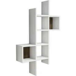 Keno Wall Mounted Bookcase Wall Display - White 7 Keno Wall Mounted Bookcase Wall Display - White -Living Room Furniture Store 54995799 3