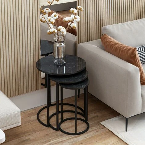 Gloria Set Of 3 Nesting Table Side Coffee Tables 6 Gloria Set Of 3 Nesting Table Side Coffee Tables - Image 4