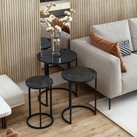 Gloria Set Of 3 Nesting Table Side Coffee Tables 7 Gloria Set Of 3 Nesting Table Side Coffee Tables - Image 5