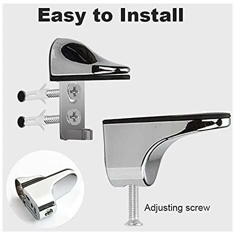 4 Pcs Glass Shelf Bracket,Adjustable Glass Shelf Bracket,Zinc Alloy Wall Mount Glass Shelf Support For 3-20 Mm Thickness Shelf 5 4 Pcs Glass Shelf Bracket,Adjustable Glass Shelf Bracket,Zinc Alloy Wall Mount Glass Shelf Support For 3-20 Mm Thickness Shelf - Image 3