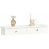 SoBuy Wall Mounted Shelf With 2 Drawers, Storage Unit, White Finish, FRG43-W -Living Room Furniture Store 5571697 1