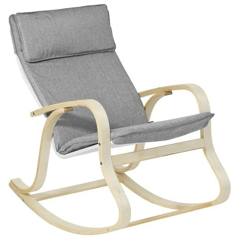 SoBuy Wooden Rocking Chair Reclining Relax Nursing Armchair, FST15-DG ,Grey 3 SoBuy Wooden Rocking Chair Reclining Relax Nursing Armchair, FST15-DG ,Grey
