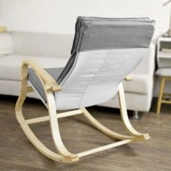 SoBuy Wooden Rocking Chair Reclining Relax Nursing Armchair, FST15-DG ,Grey 9 SoBuy Wooden Rocking Chair Reclining Relax Nursing Armchair, FST15-DG ,Grey -Living Room Furniture Store 5571735 4