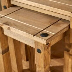 Corona Nest Of Tables Set Of 3 Pine Solid Wood Occasional Coffee Tables -Living Room Furniture Store 56133233 3