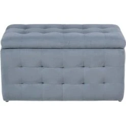 Modern Tufted Ottoman Bedroom Bench Storage Chest Grey Velvet Michigan 10 Modern Tufted Ottoman Bedroom Bench Storage Chest Grey Velvet Michigan -Living Room Furniture Store 5624802 4