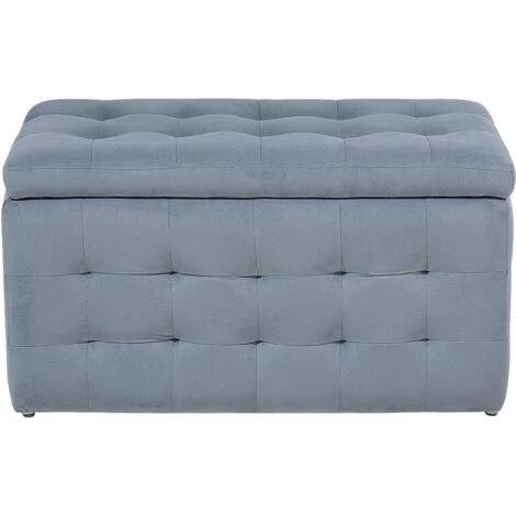Modern Tufted Ottoman Bedroom Bench Storage Chest Grey Velvet Michigan 6 Modern Tufted Ottoman Bedroom Bench Storage Chest Grey Velvet Michigan - Image 4