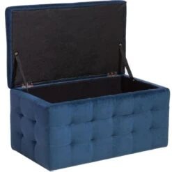 Modern Tufted Ottoman Bedroom Bench Storage Chest Dark Blue Velvet Michigan -Living Room Furniture Store 5624803 5 1