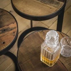 Industrial Side Table Belby Robust Hardwood (set Of 3) -Living Room Furniture Store 56428994 2