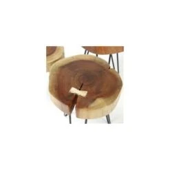 Side Table Log Solid Acacia Wood -Living Room Furniture Store 56429446 4