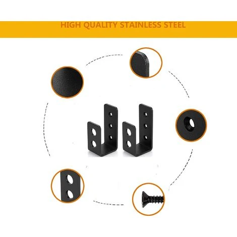 Heavy Duty Steel Door Brackets For 2x4 Door, U-Shape Security Bar, 2Pcs 7 Heavy Duty Steel Door Brackets For 2x4 Door, U-Shape Security Bar, 2Pcs - Image 5