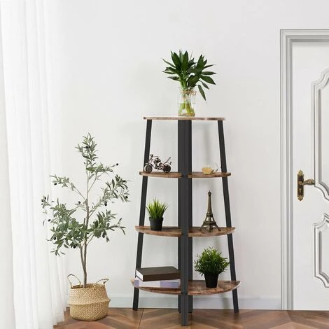 Corner Shelf, 4-Tier Ladder Shelf, Free Standing Bookshelf Bookcase, Industrial Plant Stand, Storage Rack Organiser Display Shelving Unit, For Hallway, Living Room, HOOBRO EBF41CJ01 6 Corner Shelf, 4-Tier Ladder Shelf, Free Standing Bookshelf Bookcase, Industrial Plant Stand, Storage Rack Organiser Display Shelving Unit, For Hallway, Living Room, HOOBRO EBF41CJ01 - Image 4