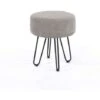 Round Padded Stool Grey Fabric Footstool Fabric Furniture Metal Legs Makeup Seat 1 Round Padded Stool Grey Fabric Footstool Fabric Furniture Metal Legs Makeup Seat -Living Room Furniture Store 57643770 1
