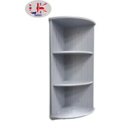 3 Tier Wall Corner Shelf Storage - Bathroom Shelving-Grey
