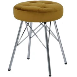 46cm Value Alice Mustard Tufted Stool