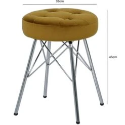 46cm Value Alice Mustard Tufted Stool -Living Room Furniture Store 58089027 4