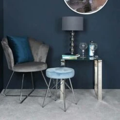 46cm Value Alice Light Blue Tufted Stool 9 46cm Value Alice Light Blue Tufted Stool -Living Room Furniture Store 58089065 3