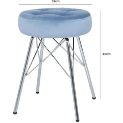 46cm Value Alice Light Blue Tufted Stool 10 46cm Value Alice Light Blue Tufted Stool -Living Room Furniture Store 58089065 4