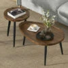 Nesting Coffee Table Centre Accent Table Round Wooden Side Table -Living Room Furniture Store 58286297 1