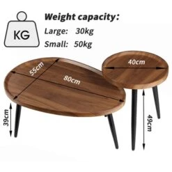 Nesting Coffee Table Centre Accent Table Round Wooden Side Table 11 Nesting Coffee Table Centre Accent Table Round Wooden Side Table -Living Room Furniture Store 58286297 5