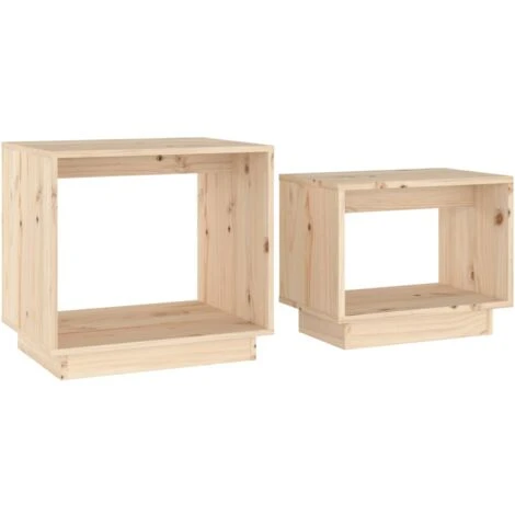 Nesting Coffee Tables 2 Pcs Solid Wood Pine VidaXL 3 Nesting Coffee Tables 2 Pcs Solid Wood Pine VidaXL