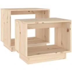 Nesting Coffee Tables 2 Pcs Solid Wood Pine VidaXL 11 Nesting Coffee Tables 2 Pcs Solid Wood Pine VidaXL -Living Room Furniture Store 58880741 5