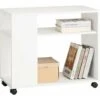 SoBuy Movable Storage Side Table With 2 Tiers Bookcase,FBT34-W 2 SoBuy Movable Storage Side Table With 2 Tiers Bookcase,FBT34-W -Living Room Furniture Store 5890640 1