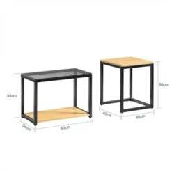SoBuy Nesting Side Table,2 Pieces,FBT35-SCH -Living Room Furniture Store 5890641 5