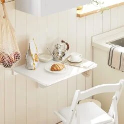 SoBuy Folding Wood Wall Kitchen Dining Table 60x40cm,White,FWT03-W 9 SoBuy Folding Wood Wall Kitchen Dining Table 60x40cm,White,FWT03-W -Living Room Furniture Store 5890686 3