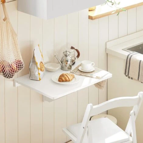SoBuy Folding Wood Wall Kitchen Dining Table 60x40cm,White,FWT03-W 5 SoBuy Folding Wood Wall Kitchen Dining Table 60x40cm,White,FWT03-W - Image 3