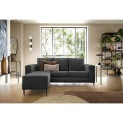 CAPRI REVERSIBLE CORNER SOFA - Color Black