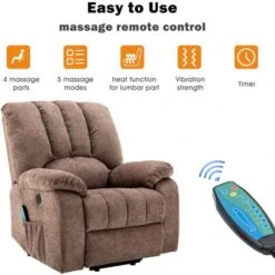 Electric Power Lift Recliner Chair Sofa Armchair With Massage And Heat For Elderly 2 Side Pockets USB Ports For Living Room, Brown 9 Electric Power Lift Recliner Chair Sofa Armchair With Massage And Heat For Elderly 2 Side Pockets USB Ports For Living Room, Brown -Living Room Furniture Store 58978186 3