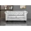 Chesterfield 2 Seater Sofa Velvet Fabric Settee Couch In Silver -Living Room Furniture Store 59472806 1