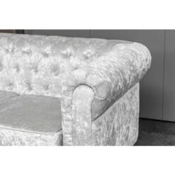 Chesterfield 3 Seater Sofa Velvet Fabric Settee Couch In Silver 10 Chesterfield 3 Seater Sofa Velvet Fabric Settee Couch In Silver -Living Room Furniture Store 59591156 4