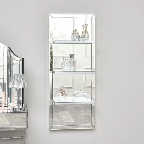 Mirrored Wall Mounted Shelving Unit 4 Mirrored Wall Mounted Shelving Unit - Image 2