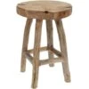 Stool 42 Cm Teak Wood H&S Collection -Living Room Furniture Store 60471017 1