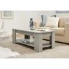 Grey Lift Up Top Coffee Table Storage Area Shelf Reception Occasional Lap Top