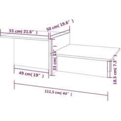 Coffee Table Smoked Oak 111.5x50x33 Cm Engineered Wood VidaXL 9 Coffee Table Smoked Oak 111.5x50x33 Cm Engineered Wood VidaXL -Living Room Furniture Store 60889211 3