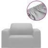 Stretch Couch Slipcover Grey Polyester Jersey VidaXL -Living Room Furniture Store 61899213 1