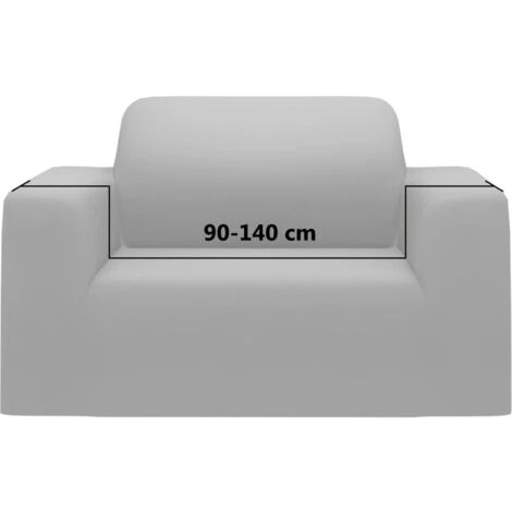Stretch Couch Slipcover Grey Polyester Jersey VidaXL 5 Stretch Couch Slipcover Grey Polyester Jersey VidaXL - Image 3