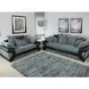 Rio 3 & 2 Seater Jumbo Cord Fabric Sofa Set - Black & Grey -Living Room Furniture Store 63516397 1