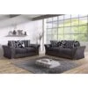 Shannon 3 & 2 Seater Chenille Fabric Sofa Set - Black & Grey -Living Room Furniture Store 63516401 1