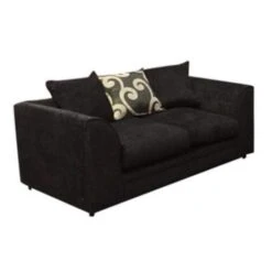 Zina 3 & 2 Seater Chenille Fabric Sofa Set - Black -Living Room Furniture Store 63520141 3