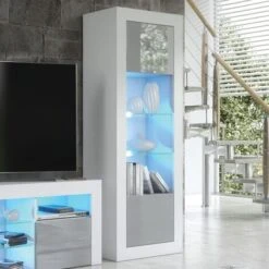 Modern Sideboard Display Cabinet Cupboard TV Stand Living Room High Gloss Doors - White & Grey 8 Modern Sideboard Display Cabinet Cupboard TV Stand Living Room High Gloss Doors - White & Grey -Living Room Furniture Store 63587277 2