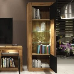 Modern Sideboard Display Cabinet Cupboard TV Stand Living Room Matte Doors - Oak & Black 9 Modern Sideboard Display Cabinet Cupboard TV Stand Living Room Matte Doors - Oak & Black -Living Room Furniture Store 63587294 3