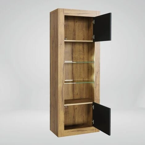 Modern Sideboard Display Cabinet Cupboard TV Stand Living Room Matte Doors - Oak & Black 6 Modern Sideboard Display Cabinet Cupboard TV Stand Living Room Matte Doors - Oak & Black - Image 4